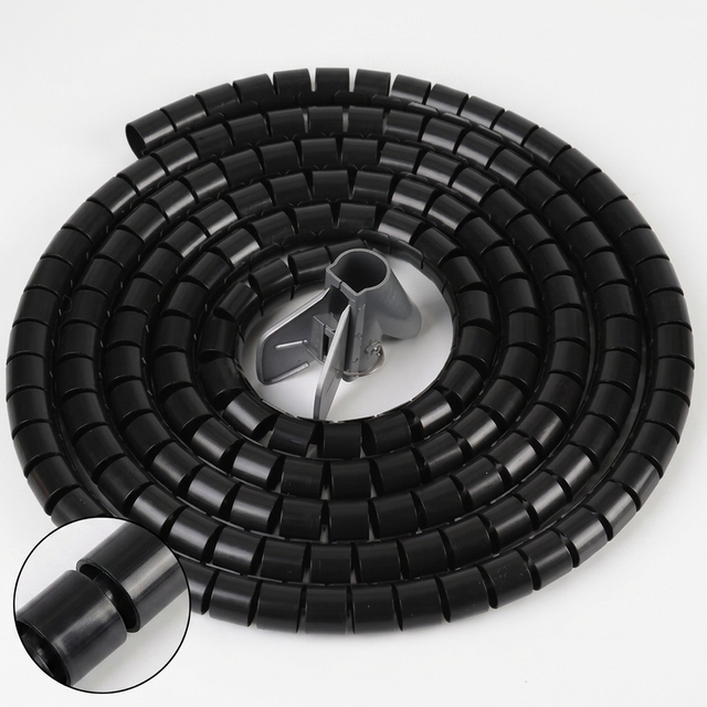 Spiral Wrapping Band Cable Management Sleeve PE Wire Hide Tube for Home Office PC Gaming Setup Anti Chew Guard Model