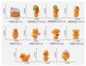 Pain d'épice Homme Porter Xmas Animaux Cochon <span class=keywords><strong>Chien</strong></span> Lapin Ours <span class=keywords><strong>chat</strong></span> Arbre Maison Décoratif Vacances Noël Décor Miniature Résine Figure - Product Image 2