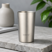 Chope à bière en titane pur à double paroi COMTAI avec isolation thermique de 6 à 12 heures pour le bureau et les voyages