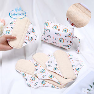 Babyshow 5 pièces Serviettes hygiéniques lavables écologiques en coton pur respirant Serviettes hygiéniques douces <span class=keywords><strong>pour</strong></span> femmes - Product Image 1
