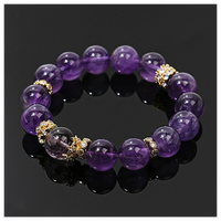 Bracelet en améthyste naturelle d'Uruguay pour femmes, chaîne de main violette bolivienne
