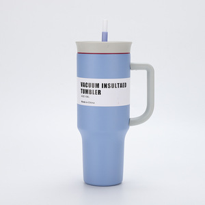 Private Label Large Capacity Vacuum Tumbler, Stainless Steel Car Cup with Handle and Custom Color Pattern - Product Image 6