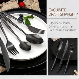 Ensemble de couverts en métal de qualité supérieure, inoxydable et résistant à la chaleur, idéal pour les événements sociaux et les repas paisibles en cuisine, offrant une utilisation régulière - Product Image 2