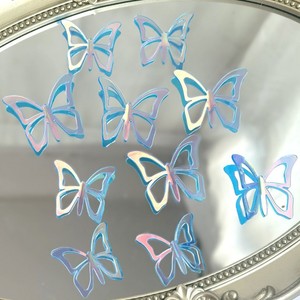 Décoration de gâteau d'anniversaire en acrylique coloré avec miroir gravé 3D en forme de papillon, doré, pour fête d'anniversaire - Product Image 1