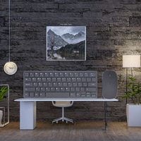 Set Keyboard dan Mouse Nirkabel untuk Game, Dapat Dilepas, Mendukung Bahasa Kustom, Desain Logam Ultra Tipis, Antarmuka USB, Multimedia