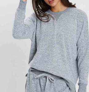 Set Pigiama in Maglia di Bambù per <span class=keywords><strong>Donna</strong></span>, <span class=keywords><strong>Felpa</strong></span> Lunga e Pantaloni con Elastico in Vita, Abbigliamento Termico per <span class=keywords><strong>Casa</strong></span>, Estate, Autunno, Primavera - Product Image 4