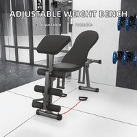Banc de musculation pliable réglable en cuir multifonctionnel pour haltères