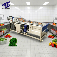 Industriële volautomatische fruit- en groentewasmachine met waterbelreiniging, motorlager SUS 304, food grade, geschikt voor sojabonen en maïs.