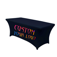 Mantel de Mesa Festivo Personalizado de Tela Elástica de Poliéster con Impresión a Medida en Varios Colores, Antiarrugas, de Alta Calidad, 6ft 8ft