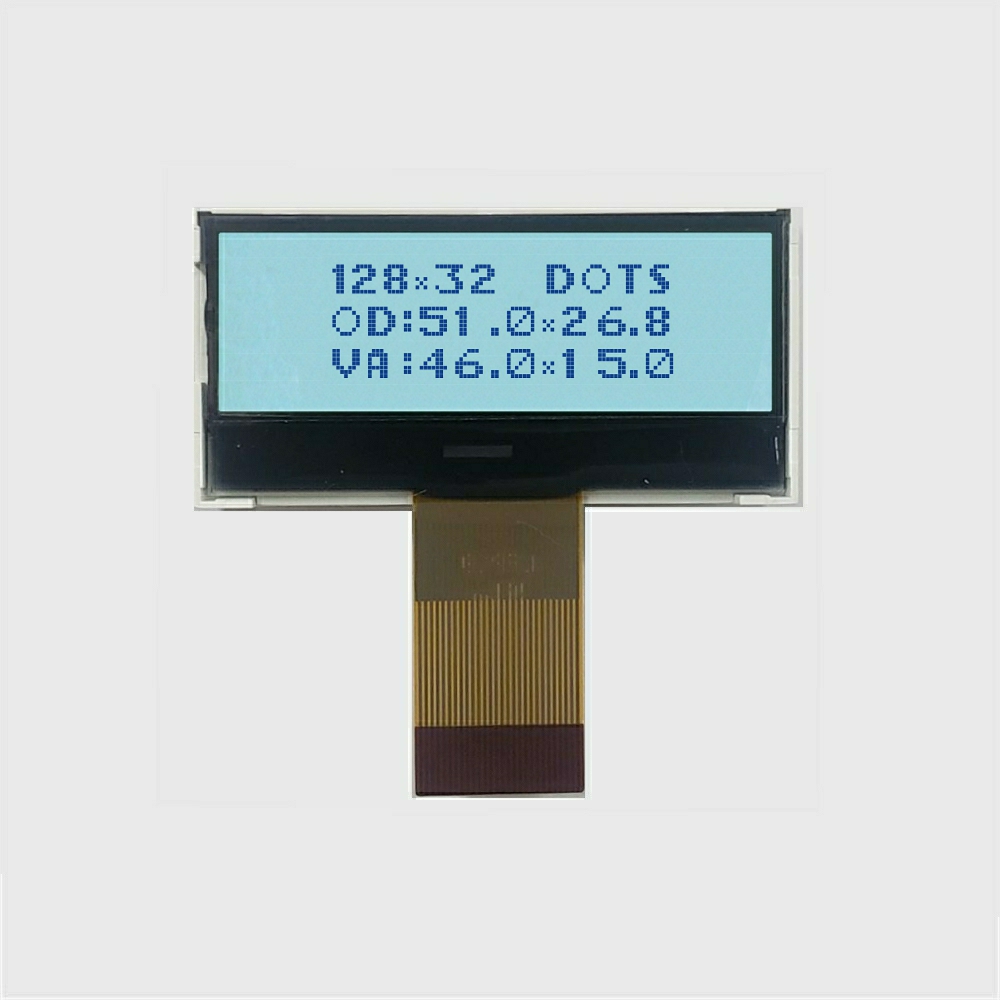 モノクロ12832ドットマトリックスLCDモジュールFSTN 28ピン 51x26mm