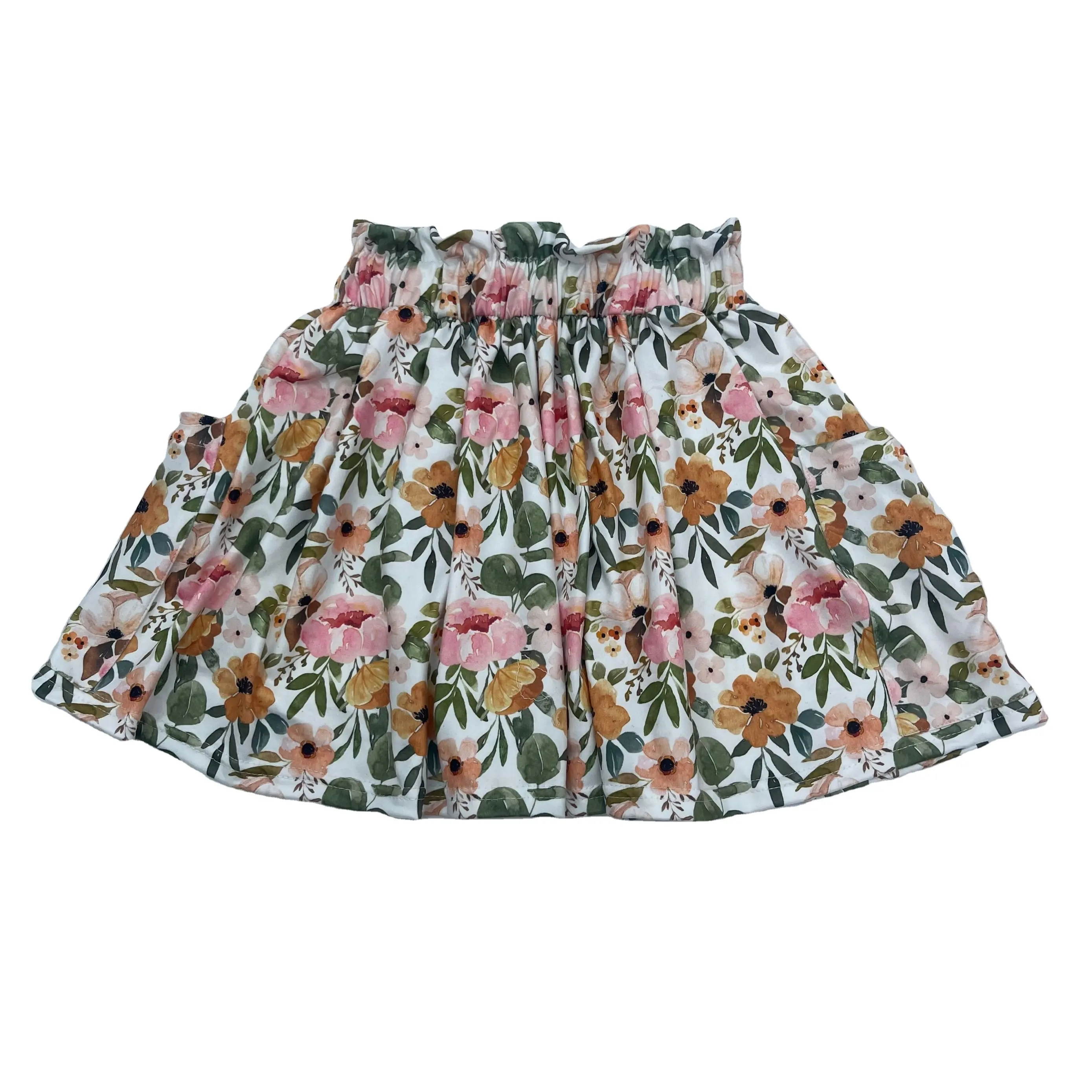 बच्चा लड़कियों टूटू स्कर्ट फूल राजकुमारी स्कर्ट लघु पैंट के तहत बच्चों नृत्य लोचदार कमर स्कर्ट के साथ जेब