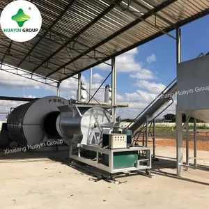 Huayin 10 ton small waste tyre pyrolysis machine batch plastic pyrolysis plant to fuel oil