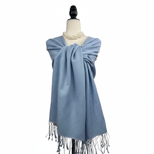 Sky Blue Kashmiri Wool <b>Shawl</b> Handcrafted Winter <b>Wrap</b> Soft Stylish Wool Stole for <b>Women</b> Traditional Ethnic Fashion - Product Image 1