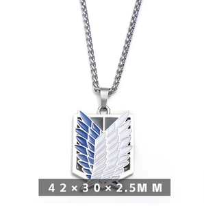2 diseños Attack on Tian <span class=keywords><strong>Cosplay</strong></span> Anime collar Eren <span class=keywords><strong>Mikasa</strong></span> Ackerman Metal colgante llavero caja de regalo - Product Image 6