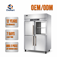 Réfrigérateur Vitrine Vertical à Double Flux et Refroidissement Direct, Double Porte, -18°C à 0°C, Dégivrage Manuel, 500-1500W, R290 (Propane)