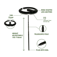 Lampu LED Ring Planter untuk Anggrek Bloom 4000K Hitam Kontrol Sentuh 10W Timer Terintegrasi Tinggi Dapat Disesuaikan Layanan OEM/ODM