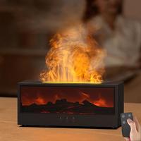 Diffuseur d'arômes pour la maison avec effet flamme, télécommande, éclairage LED, mini diffuseur électrique, parfum d'ambiance, humidificateur