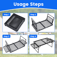 Wellhike Table basse pliante multifonctionnelle portable pour le thé en plein air, la pêche, le pique-nique et le camping, équipement levé pour la randonnée