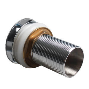 WaiiHO 016 Desagüe de lavabo moderno de 3 pulgadas con rebosadero, latón pulido, cromado, junta de goma, función de desagüe para lavabo de baño y hotel - Product Image 4