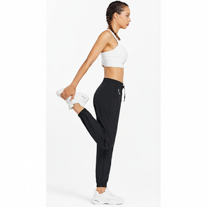 Pantalon de jogging à séchage rapide pour femmes de haute qualité en polaire taille haute de couleur unie pour la course et la randonnée Style Streetwear avec logo personnalisé - Product Image 1