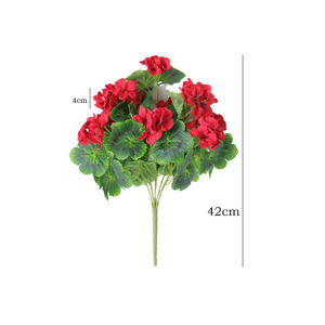 Bouquet de fleurs artificielles de begonias roses en soie Ruilisi pour la décoration de la maison et des hôtels - Product Image 5