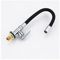 Robinet de cuisine en plastique ABS, finition noire, classique, mitigeur d'eau froide pivotant