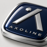 Emblème de voiture carré minimaliste personnalisé, bleu marine, argent brossé, logo monogramme personnalisé, autocollant acrylique bombé pour voiture, OEM
