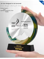 Trophée créatif en métal et cristal, médaille haut de gamme personnalisée, récompense commémorative, support pour cadeaux de salon professionnel, fabriqué en Chine