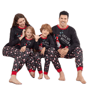 Tenues de portrait de famille de style du <span class=keywords><strong>nouvel</strong></span> <span class=keywords><strong>an</strong></span> vêtements mère-fille parent-enfant père noël bonhomme de neige costumes imprimés pour l'automne - Product Image 1