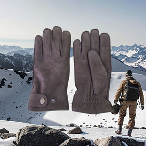 Gants en cuir <span class=keywords><strong>nubuck</strong></span> pour <span class=keywords><strong>homme</strong></span>, cuir suédé <span class=keywords><strong>nubuck</strong></span> de luxe avec ceinture réglable - Product Image 4
