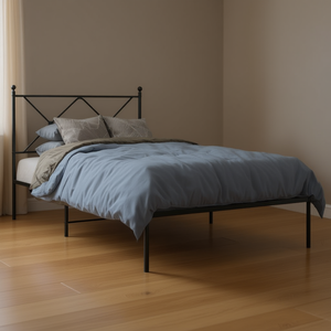 Struttura letto singolo in acciaio verniciato a polvere, rettangolare, stile industriale, per camera da letto - Product Image 2