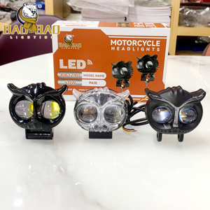 Faro de Niebla Láser y Luz Auxiliar LED de Aluminio Plástico para Motocicleta, Diseño Universal de Búho de Doble Color - Product Image 2