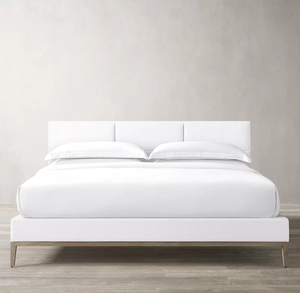 Rhoohill Lit King Size Personnalisable Style Américain Moderne avec Cadre en Bois Massif, Design de Meubles de Chambre, Lits Rembourrés en Lin, Base en Chêne - Product Image 3