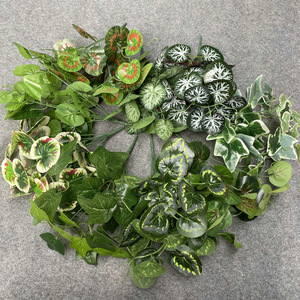 Feiyu Craft <b>Flower</b> Factory Artificial Plant 7-Forked Sweet Potato Begonia Greenery For Indoor <b>Wall</b> Decoration - Product Image 2