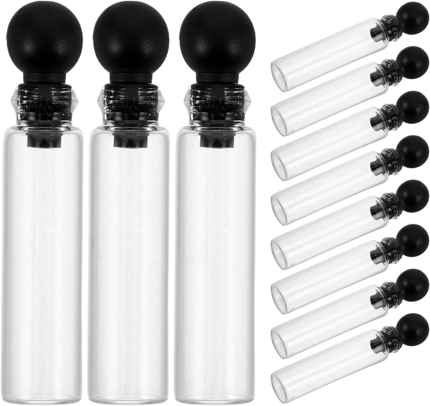 Clear Bottle+Black Round Stopper