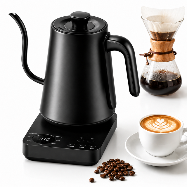 Electric Kettle for Boiling Water 1200W Stainless Steel Smart Coffee Tea 1L Kettle Temperature Control Gooseneck Electric Kettle