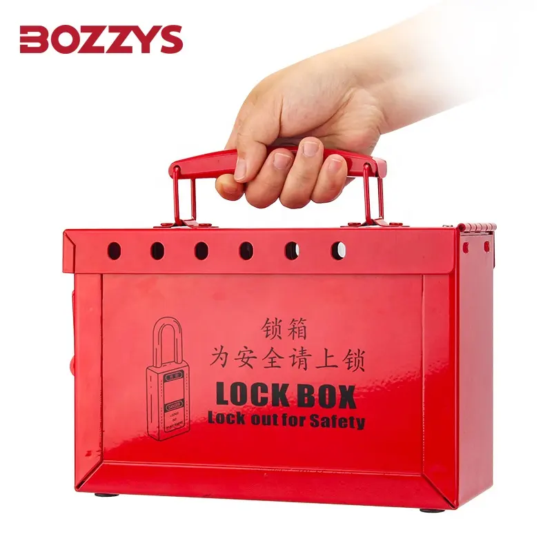 Производитель BOZZYS, портативная металлическая сталь, промышленная безопасность, блокировочная коробка для группы Loto с 12 отверстиями для замочных скважин