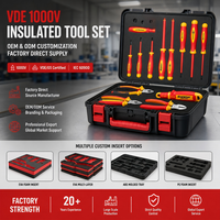 Juego de Herramientas Manuales para Electricistas con Aislamiento VDE de 1000V, Llaves Ajustables de Acero al Cromo Vanadio, Logotipo Personalizado ODM/OEM, Estuche Rígido de Alta Resistencia