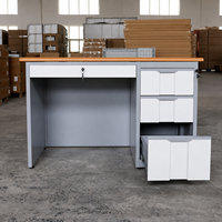 Bureau de direction moderne, table d'écriture pour enseignant, table d'ordinateur en bois avec armoire mobile à 3 tiroirs, poste de travail PC