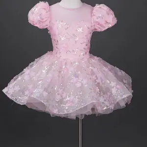 Cute Girls dance costume student pink polka dots performance dance costume dancewear