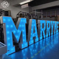 Lettres géantes de 4 pieds, lettres lumineuses LED, lettres 3D autoportantes avec prix d'usine