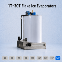 Évaporateurs industriels à glace en flocons ODM 10 tonnes, à expansion automatique, pour la production de glace de qualité alimentaire, destinés aux usines de transformation de fruits de mer et de poisson, avec compresseur