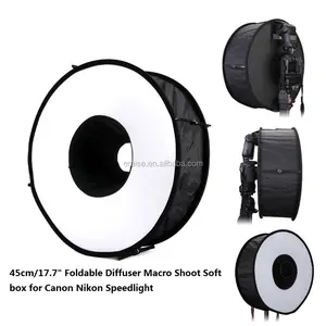 45cm Foldable Ring Speedlite Flash Diffuser Macro Shoot Round Softbox For Speedlight