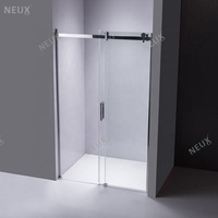 Roues rectangulaires en laiton de 8mm de haute qualité cloison de douche en verre trempé porte de salle de bain coulissante avec cadre