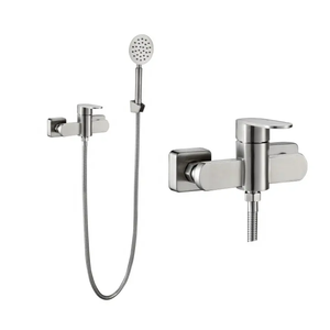 Grifo de ducha de lluvia de baño de un solo orificio <span class=keywords><strong>Nanan</strong></span>, grifo mezclador de agua de latón negro dorado, cabezal cromado montado en la pared personalizable - Product Image 6
