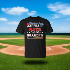 Mon t-shirt préféré avec l'inscription « Mon joueur de baseball m'appelle grand-père » - Cadeau pour la fête des pères - Product Image 3
