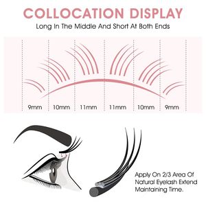Extensions de cils en volume russe doux, en plateau, noir mat intense, en soie, vison et cachemire, en éventail, vente en gros - Product Image 3