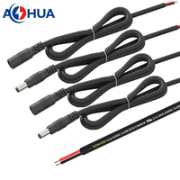 2.1 2.5mm DC 5521 5525 Mâle Femelle DC Connecteur Plug 2-Core Wire Open End Cable 0.1 0.25 0.5 1m 2464 18 20 22 AWG