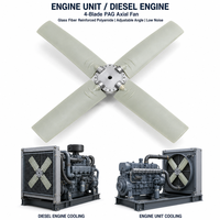 Pale de ventilateur axial à angle réglable, 4 pales, PAG, polyamide renforcé de fibres de verre, unité moteur, moteur diesel, faible bruit