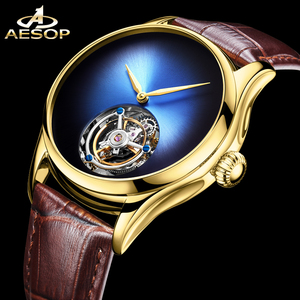 Envío Directo, Reloj AESOP Flying Tourbillon Skeleton para Hombre, Mecánico, Impermeable, de Lujo, de Acero Inoxidable, Modelo 7009 - Product Image 5